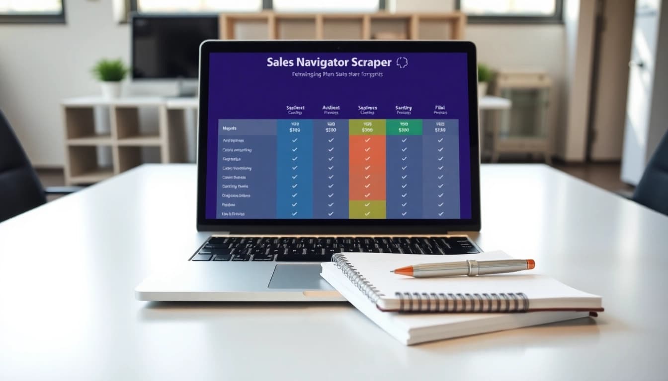 Visualize sales navigator scraper pricing comparison chart highlighting different plan tiers.