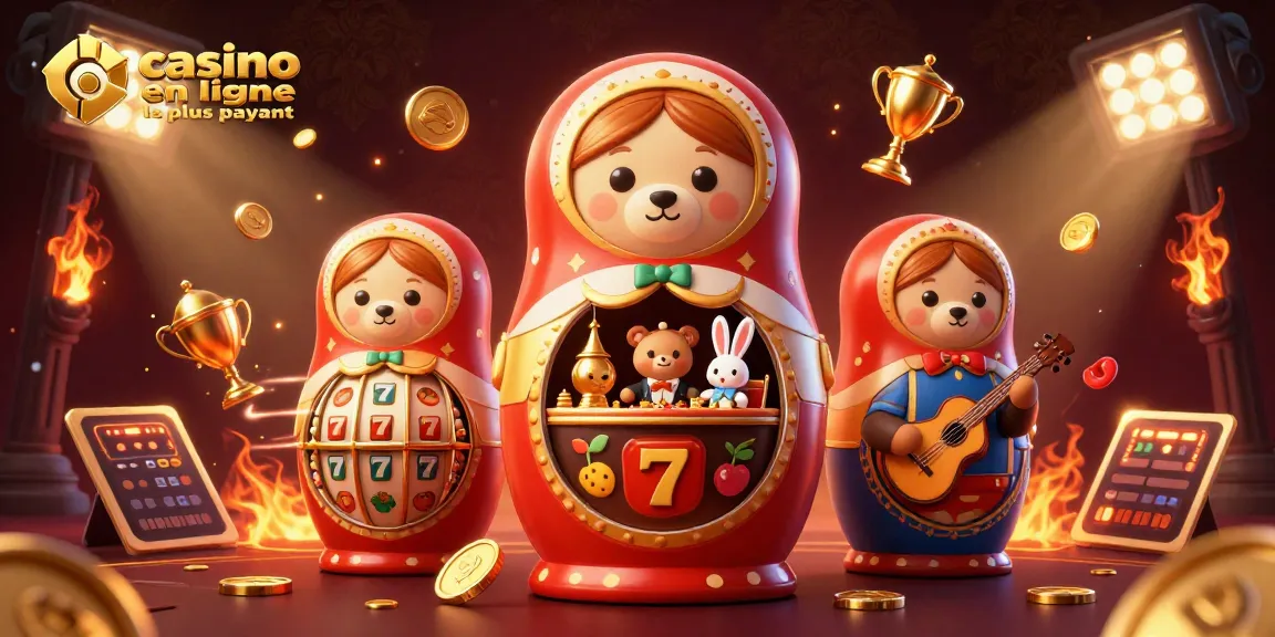 Image illustrant le casino en ligne le plus payant avec des ours en costumes de croupiers et des éléments de machines à sous.