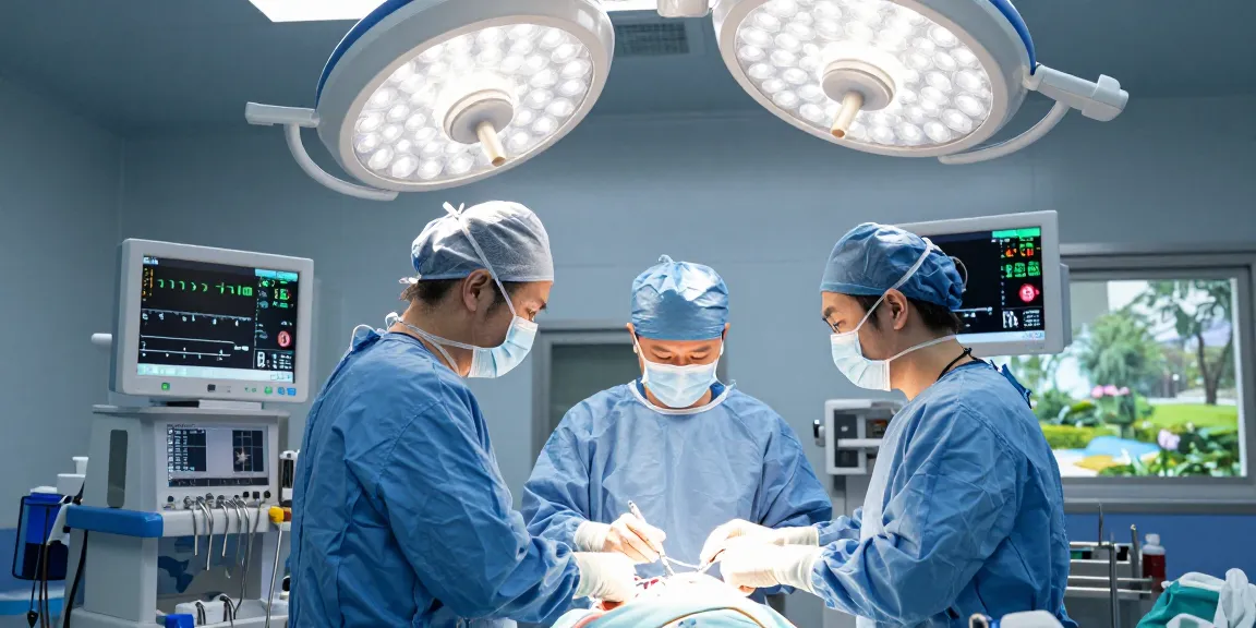 Beyin ameliyatı being performed in a modern operating room, showcasing a skilled surgical team and advanced equipment.