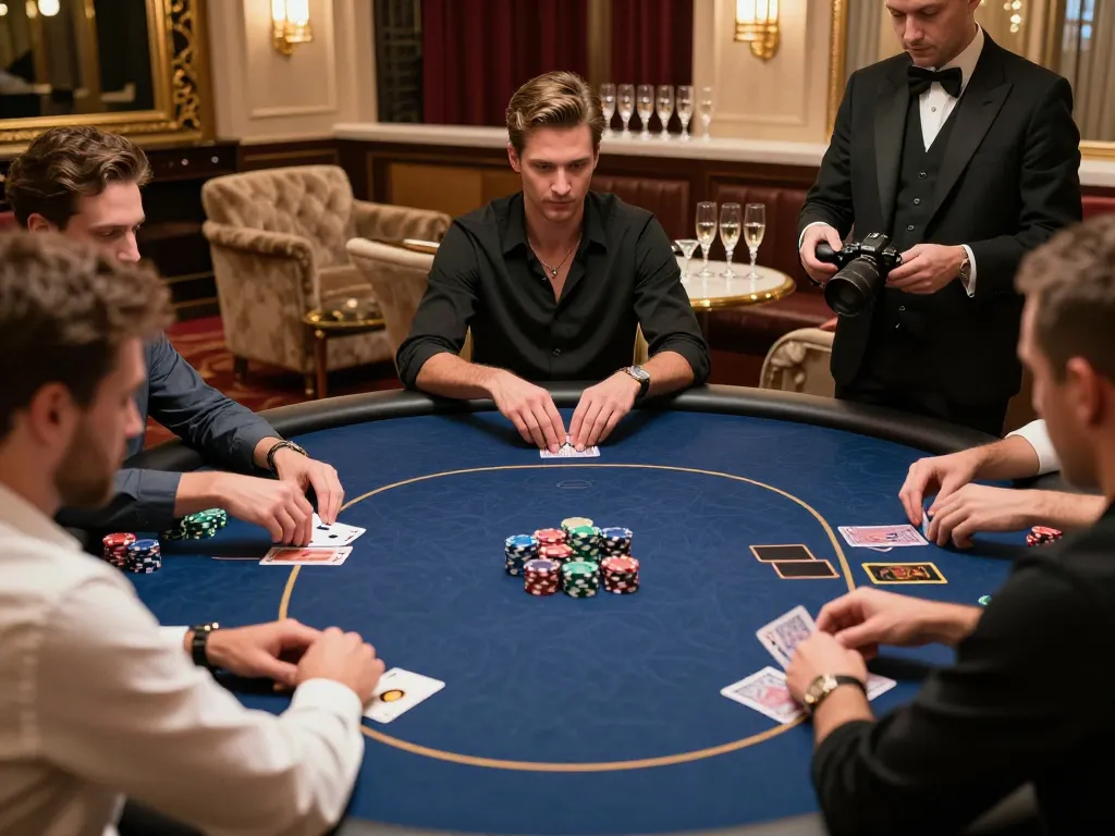 Tg88 vip players engaged in intense poker strategy at an exclusive casino table.