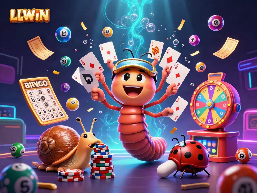 Experience thrilling gameplay and vibrant action at LLWIN's dynamic casino scene with colorful elements.