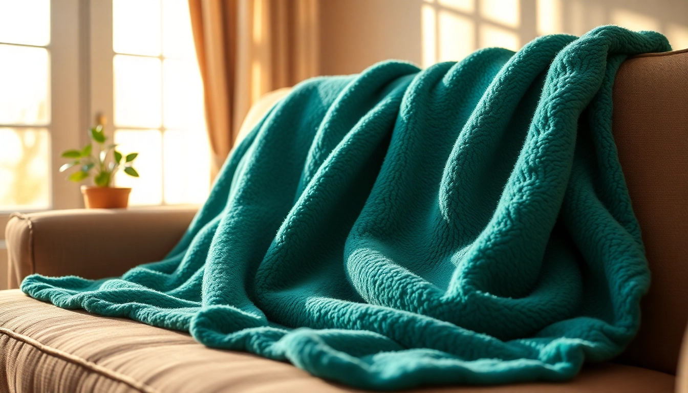 Fleece dekens in een gezellige woonkamer met warme zonlichtstralen.