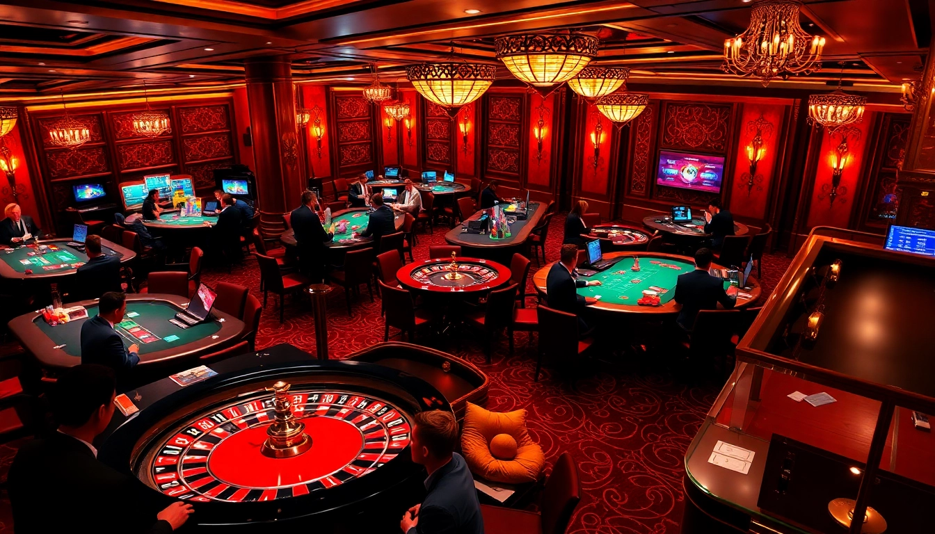 Vivez le frisson du casino en ligne 2026 avec des tables et des jetons colorés en action.
