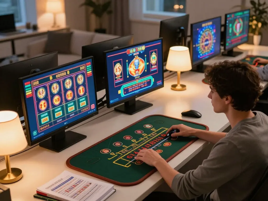 Engaging online gameplay at casino senza licenza adm, person focused on strategic gambling.