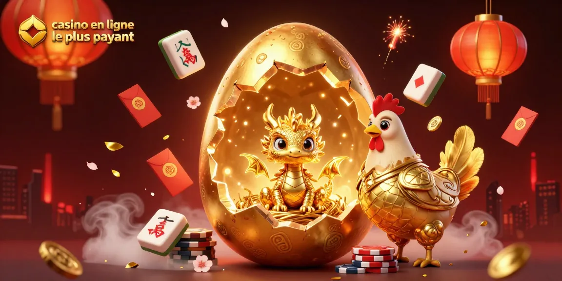 Découvrez le casino en ligne le plus payant avec un dragon doré sur un nid de jetons de poker, entouré de richesses et d'éléments de jeu emblématiques.