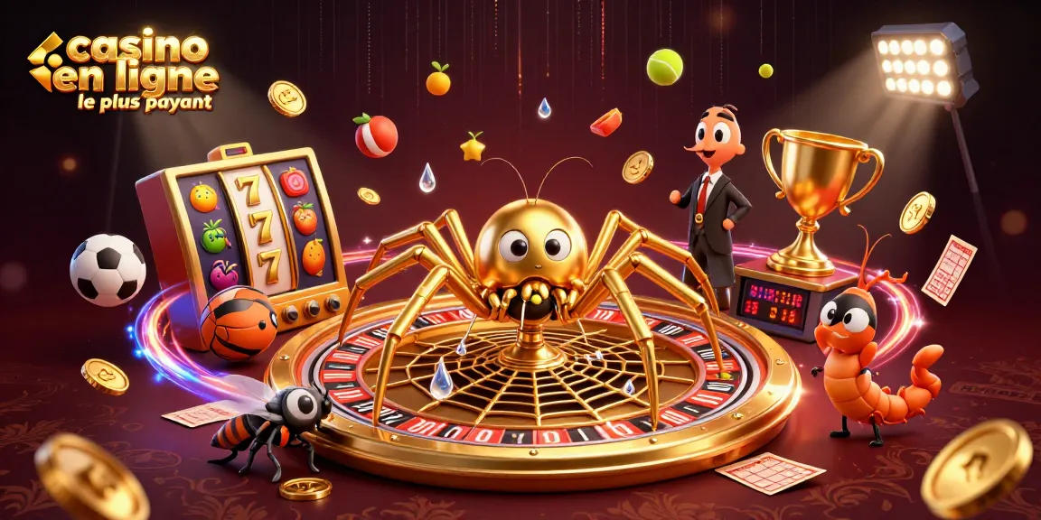 Illustration montrant le casino en ligne le plus payant avec une toile de roulette et des personnages animés.