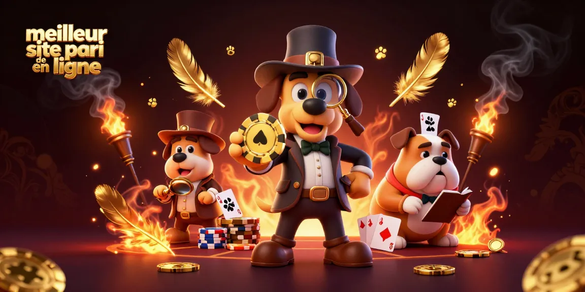 Meilleur site de pari en ligne : jeu de poker captivant avec un détective cartoon et une ambiance lumineuse.