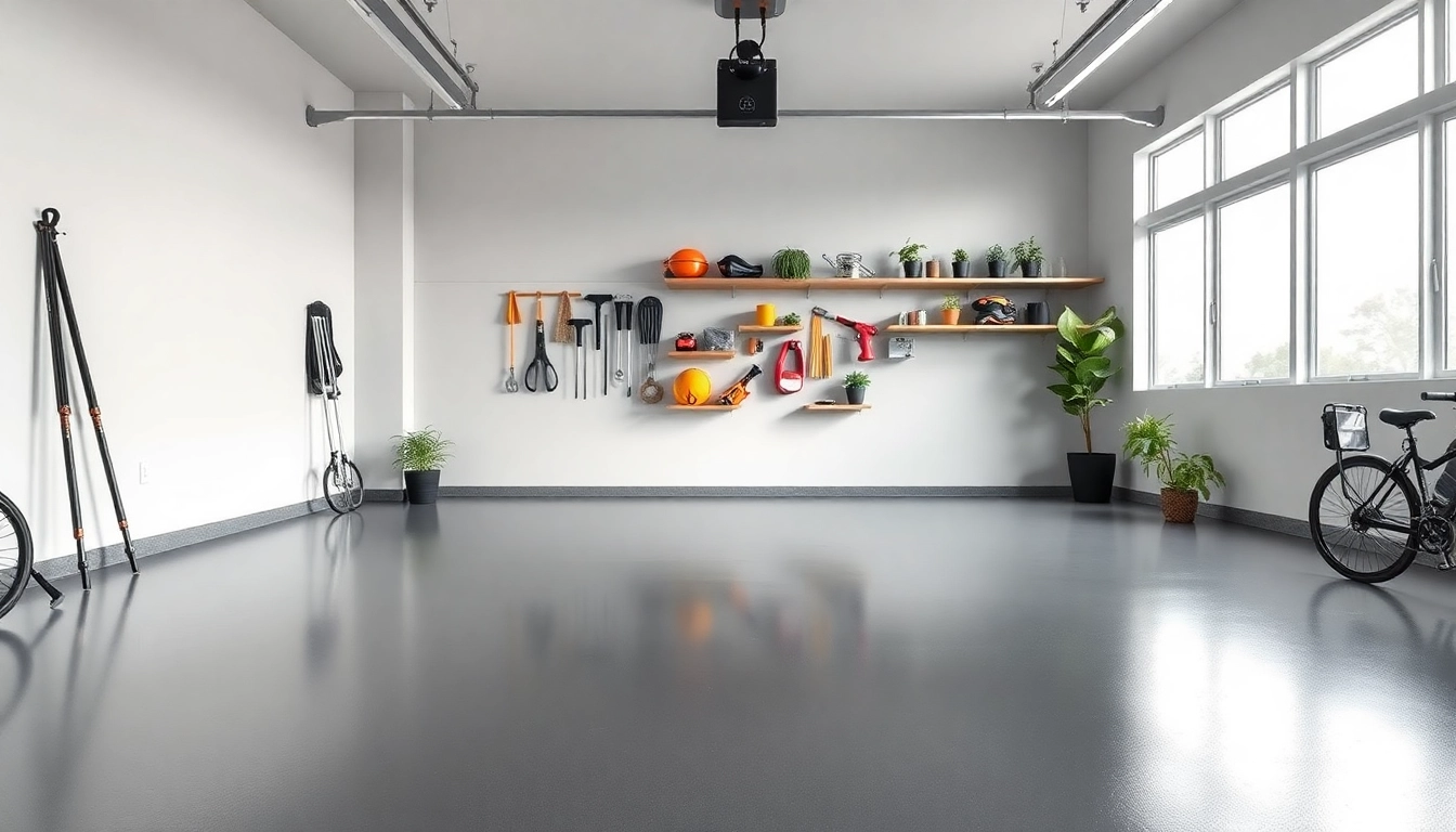 Transform your garage floors with a sleek epoxy coating in a modern environment.