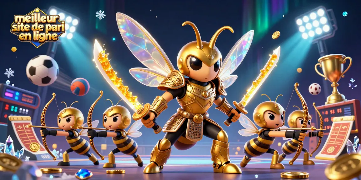 Meilleur site de pari en ligne avec un hornet en armure samouraï, sport et énergie dynamique.