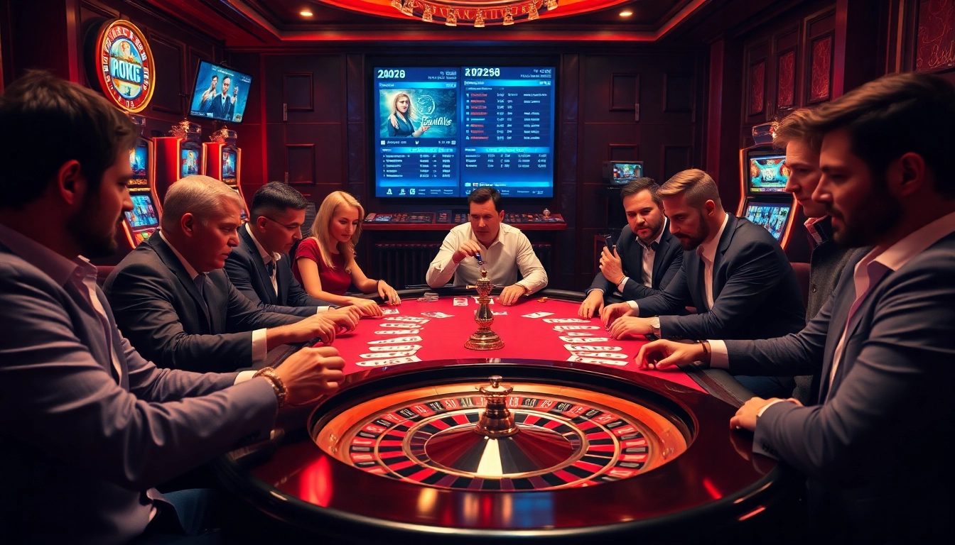 Vivez un gameplay palpitant à une table de poker somptueuse dans une atmosphère de casino en ligne 2026.