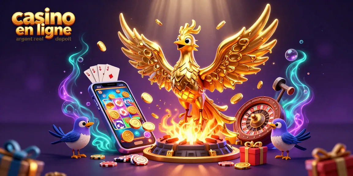 Découvrez la magie du casino en ligne argent réel sans dépôt avec un phénix doré et des jeux dynamiques.