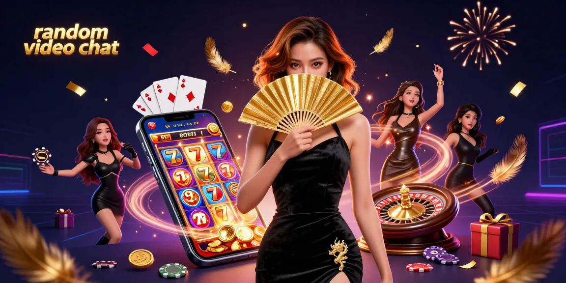 Engage in random video chat with dazzling visuals of casino-themed excitement and elements.