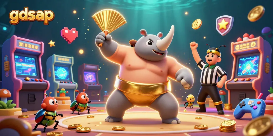 Experience gdsap through a vibrant casino scene with animated beetles and dynamic gaming elements.