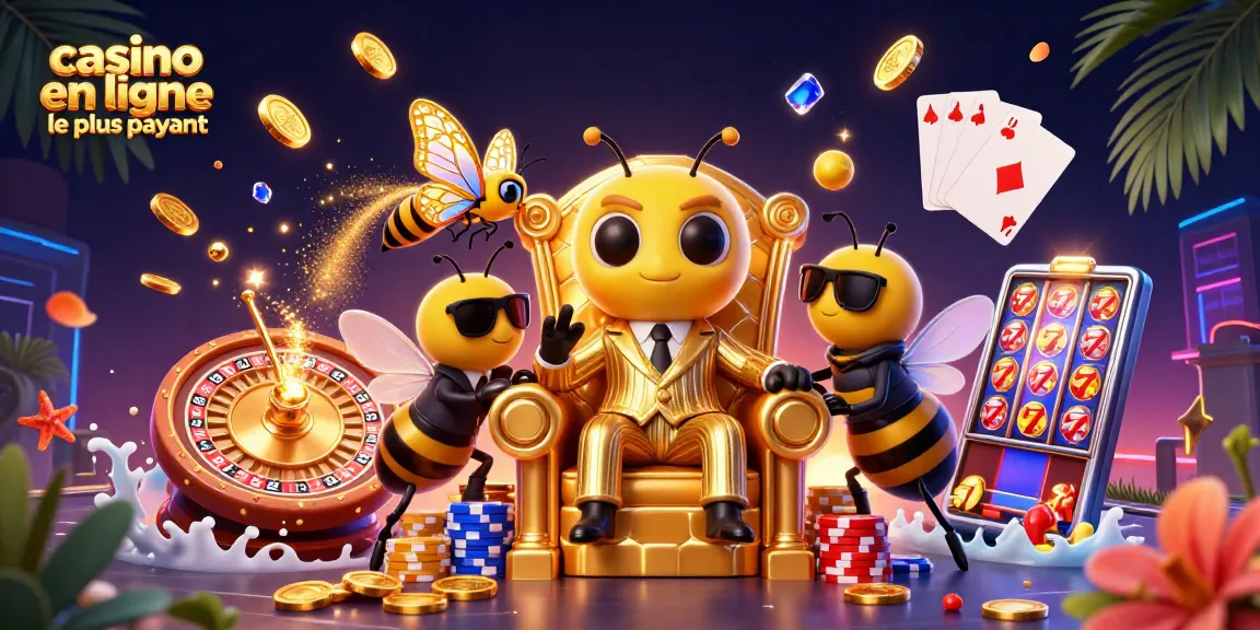 Découvrez le casino en ligne le plus payant avec une illustration captivante montrant des personnages animés et des éléments de jeu.