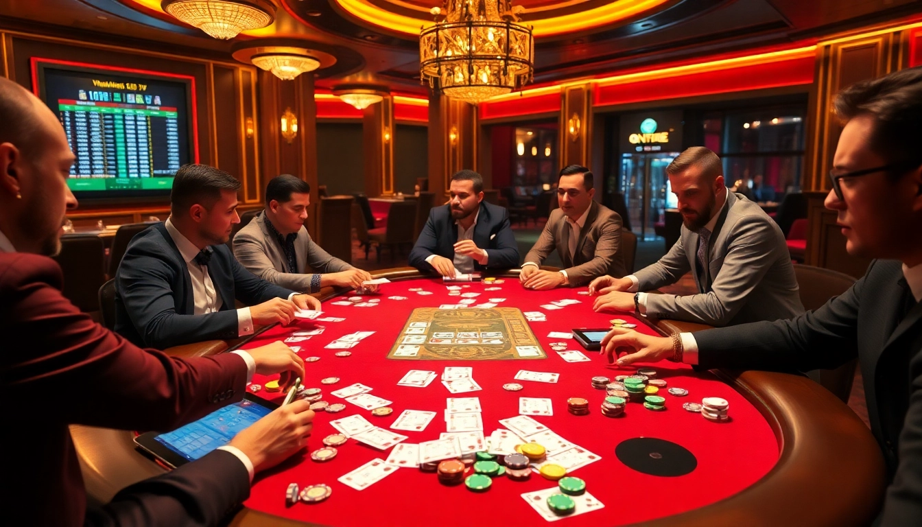Engage in lively poker action at a casino table with sex ai elements in play, featuring colorful chips and cards.