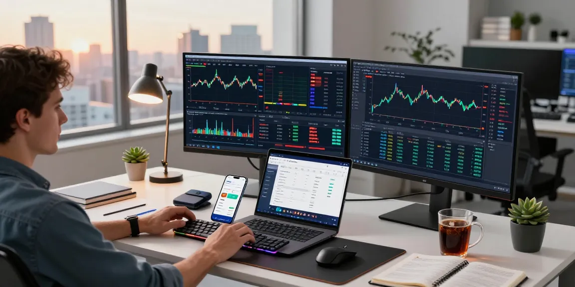 Optimized workspace showcasing best cloud mining platform 2026 with cryptocurrency trading setups and digital wallets.