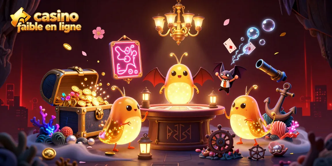 Une illustration de casino fiable en ligne où des vers lumineux illuminent une scène de jeu sous-marine.