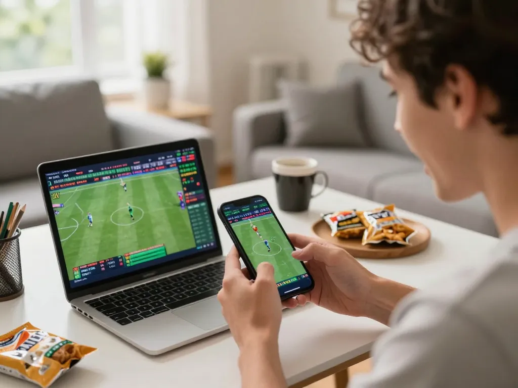 Betting excitement with 388bet app on smartphone during live sports match