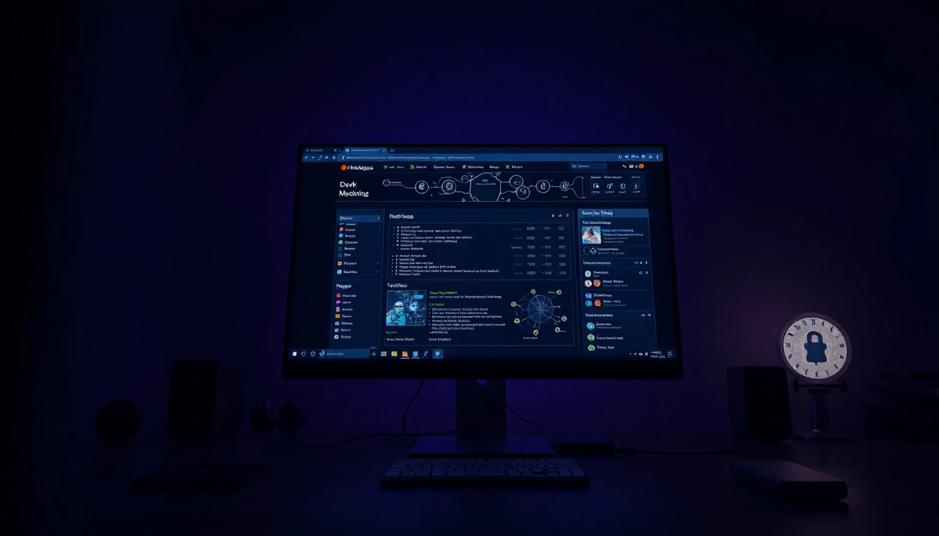 Intriguing dark web marketplace interface showcasing hidden wiki links and cryptocurrency options.