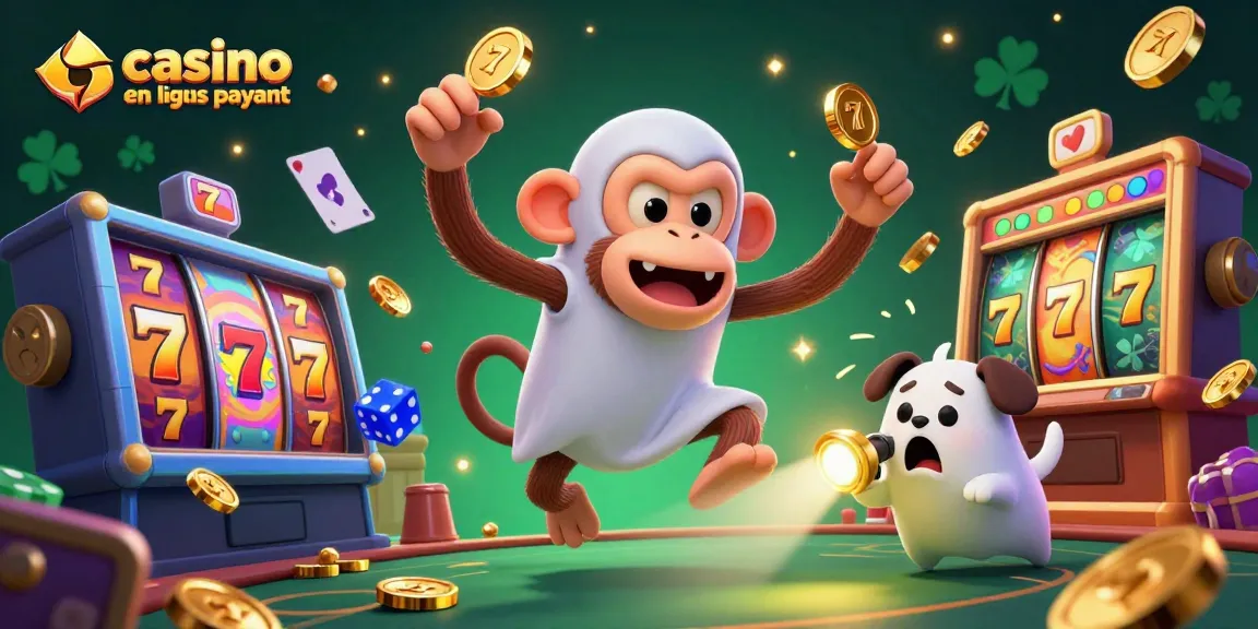 Une illustration dynamique mettant en avant le casino en ligne le plus payant, avec des personnages de jeu et des éléments de casino.
