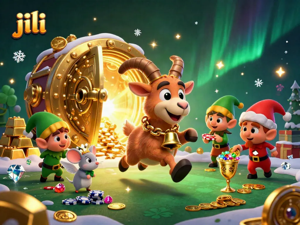 Engage with Jili's vibrant casino, featuring animated characters and dazzling treasures.