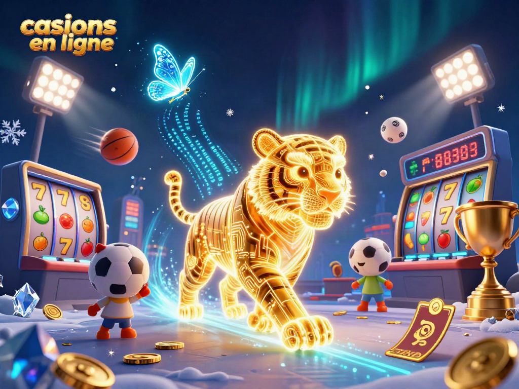 Jouer aux casinos en ligne avec le tigre doré dans un paysage numérique captivant.