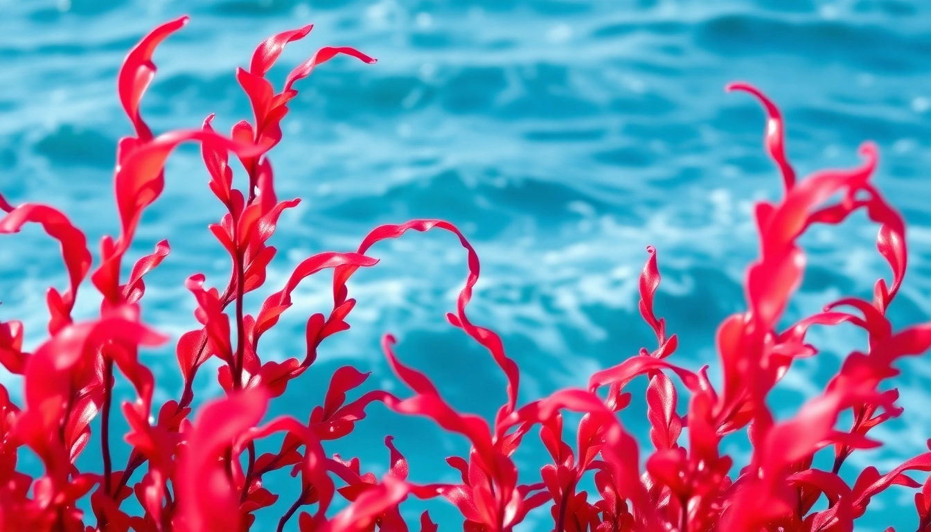 Showcase vibrant astaxanthin algae in the ocean, highlighting its beauty and health benefits.