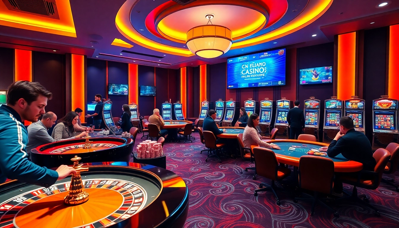 Gagner au casino en ligne 2026 avec des joueurs aux tables de poker et aux machines à sous.