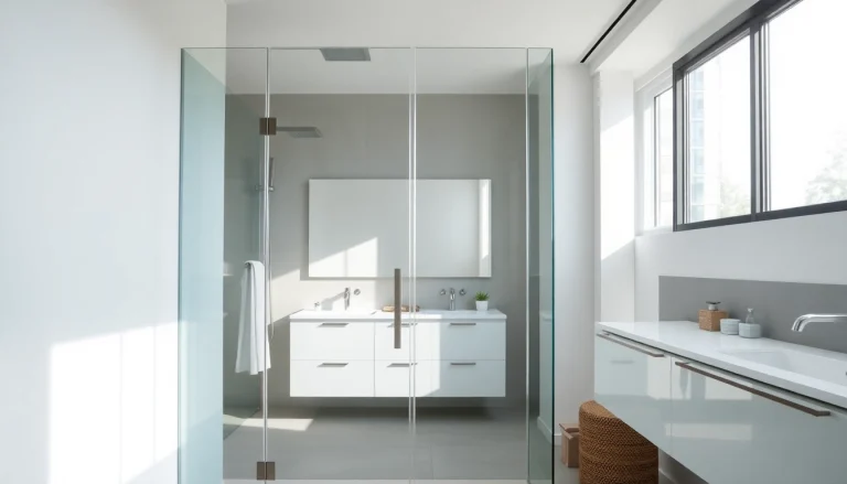 Découvrez la paroi de douche sirhona, élégante et moderne, intégrée dans une salle de bain lumineuse.