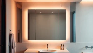 Präsentation des sonni Spiegelschrank mit elegantem Design und LED-Beleuchtung im modernen Badezimmer.