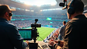 실시간스포츠중계에서 스포츠 중계를 진행하는 전문가의 모습