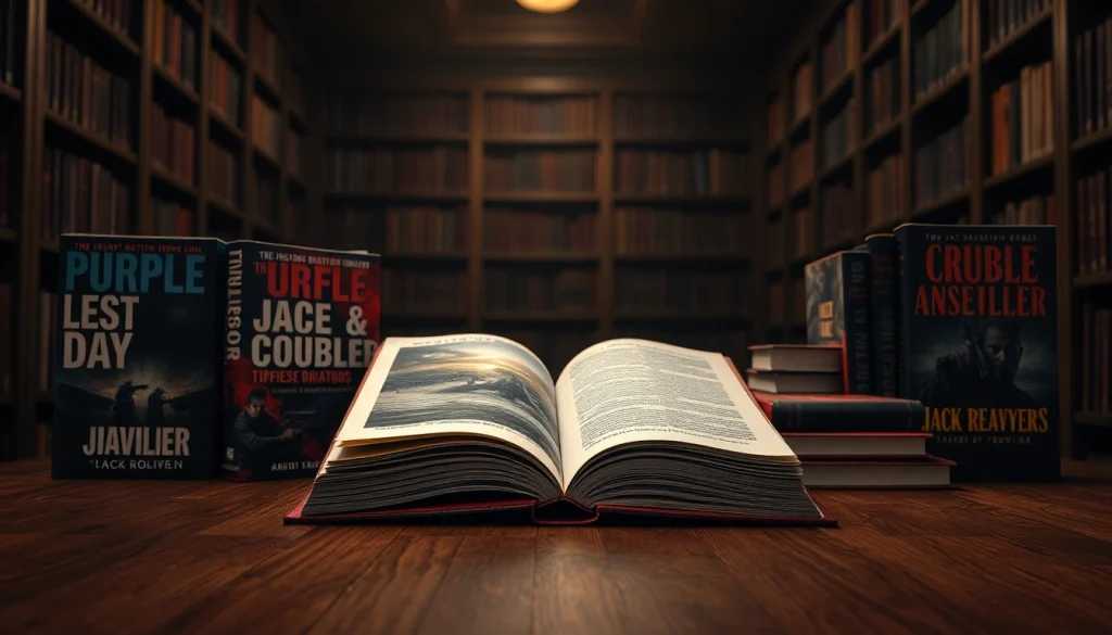 Discovering thrilling tales similar to Jack Reacher series on a warm library table.