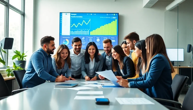 Engaging team discussion on effective smm services in a modern office setting.