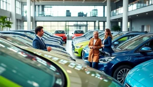 Buy a car by engaging with a consultant at a vibrant dealership.
