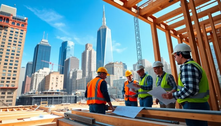 Construction site demonstrating expertise of New York City General Contractor with collaborative workers.