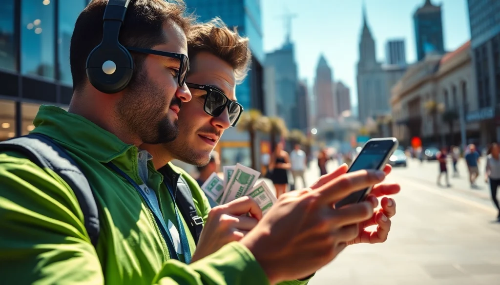 Engaging sports betting scene showcasing sportsbooks in California, capturing excitement and digital analysis.