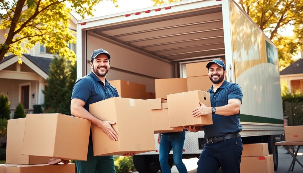 Best moving company in Vancouver showcasing professional movers efficiently loading boxes into a truck.