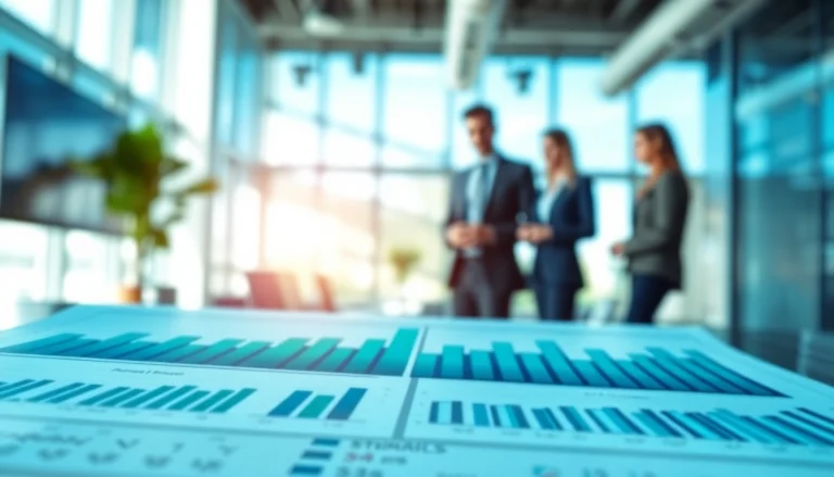 Analyze competitor pricing trends illustrated with charts in an office environment.