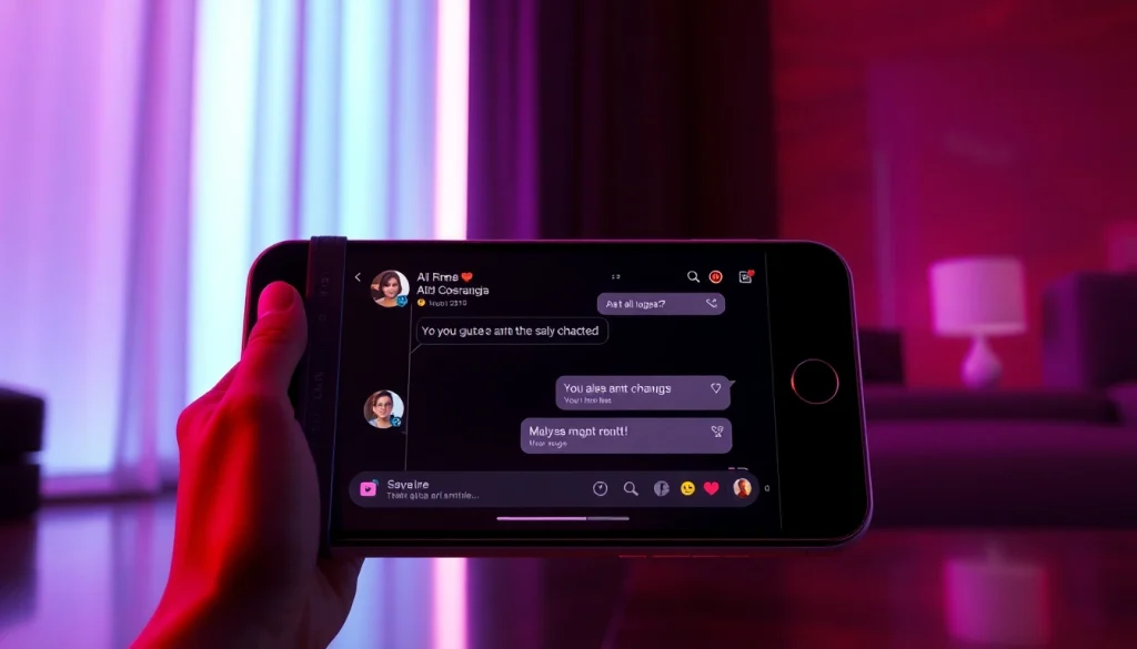 Engaging chat interface for sex ai, showcasing innovative AI character interactions with intimate ambiance.