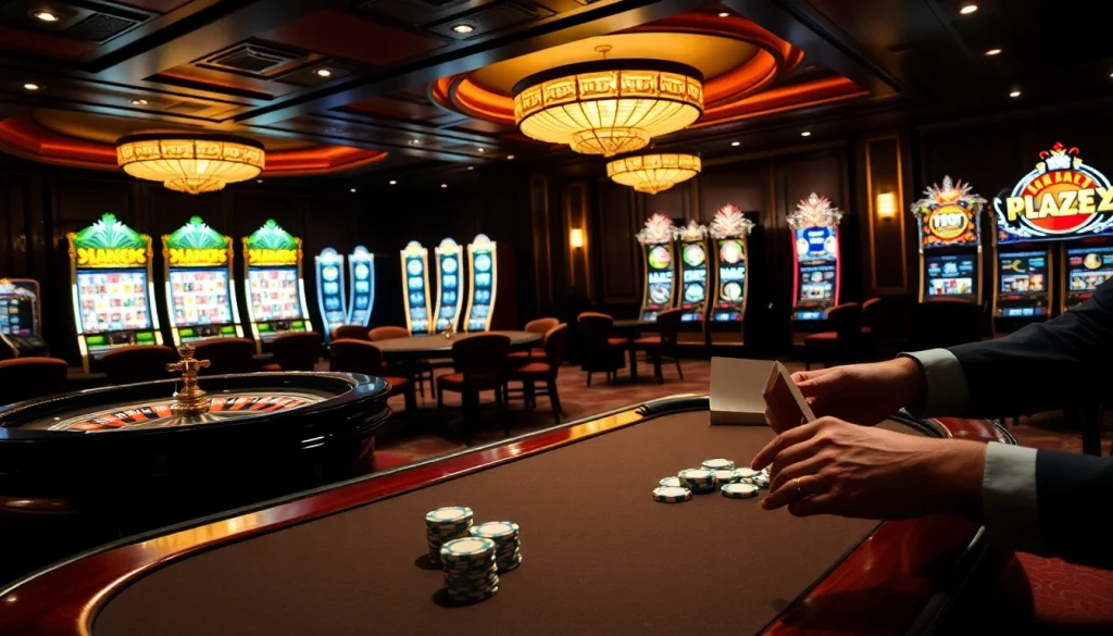 Experience the thrill of high-stakes gaming at https://hello88k.blog featuring poker chips and a roulette table.