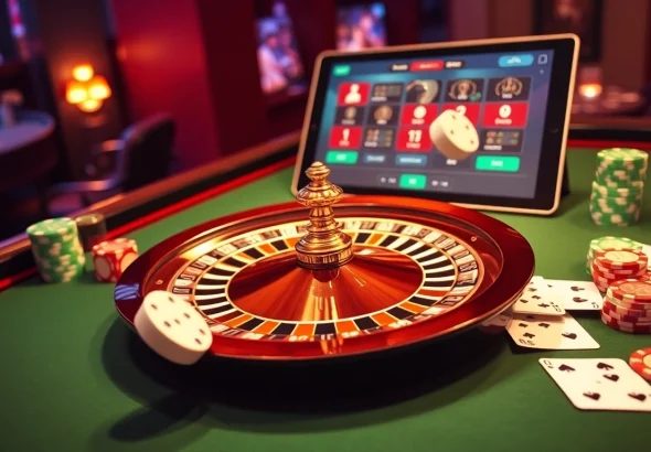 Experience the thrill of gambling with a stylish roulette wheel and online gaming interface at https://xx88.nl/.