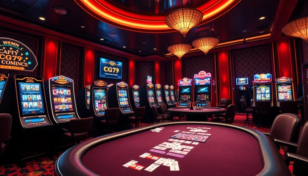 Người chơi tương tác với ứng dụng cg79 trong bầu không khí casino trực tuyến sôi động, đầy phấn khích.
