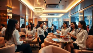 Experience the vibrant atmosphere of 인계동셔츠룸 with stylish managers in a luxurious lounge.