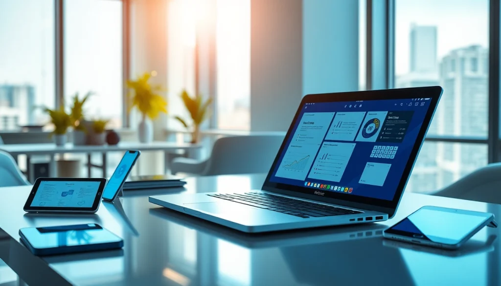 展示 WPS Office 在现代科技设备上的创新工作空间，提升生产力。