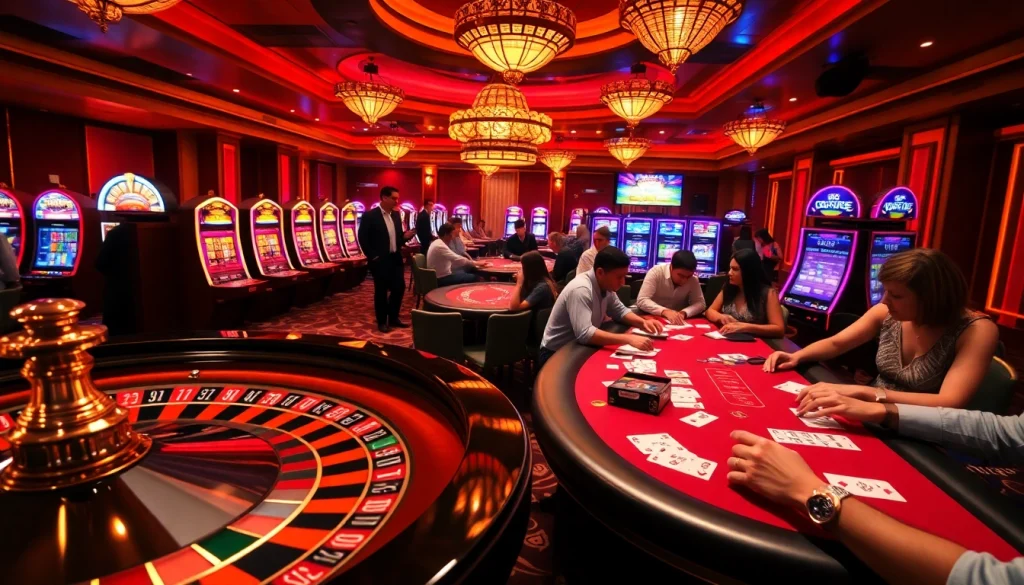 Players engaging with lucrative slot machines featuring a depo 5k betting option.