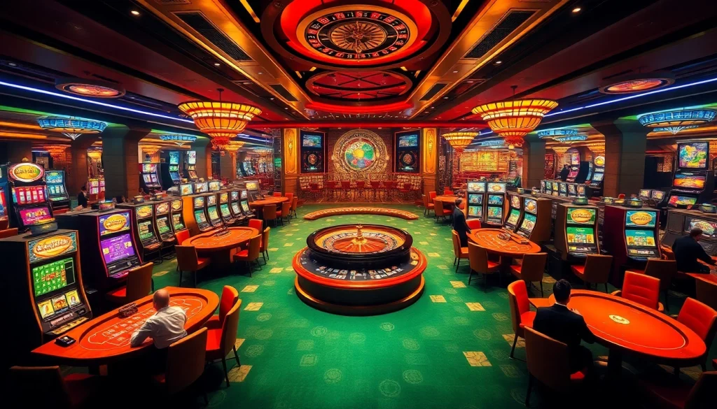 Engaged players enjoying a thrilling moment at 789 P casino tables with roulette and slots.