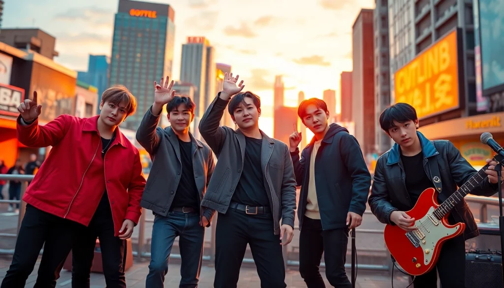 Portrait of bts members showcasing their unique styles and vibrant personalities.