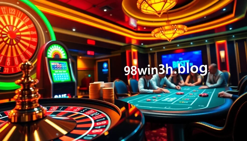 Experience thrilling gambling activities at 98win3h.blog featuring an exciting casino atmosphere.