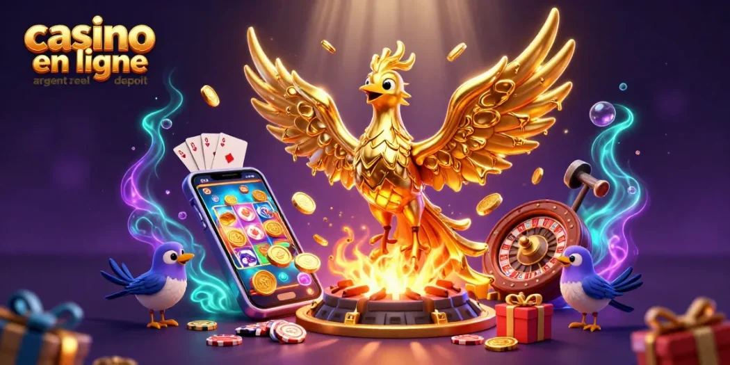 Découvrez la magie du casino en ligne argent réel sans dépôt avec un phénix doré et des jeux dynamiques.