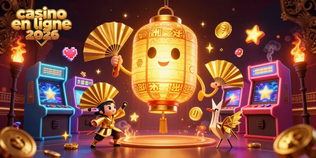 Découvrez le casino en ligne 2026 avec des éléments dynamiques et une ambiance festive autour de nos personnages animés.